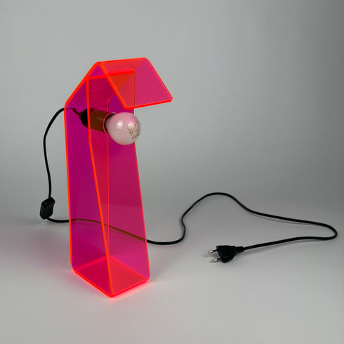 neon pink acrylic table lamp 2